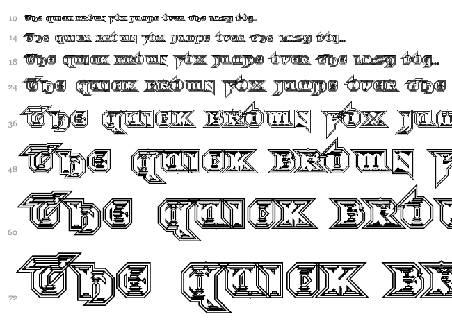 Morbid Fixation font waterfall