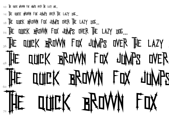 Nekrokids font waterfall