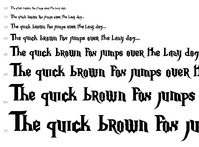 Nightmare Hero font waterfall