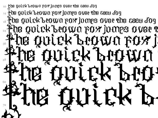 Ornatix font waterfall