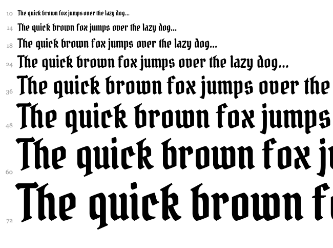 Pirata One font waterfall