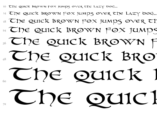 PR Uncial font waterfall