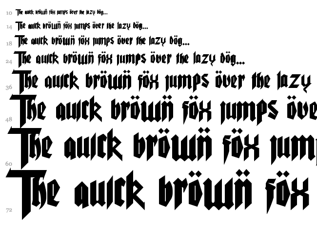 Pure Evil 2 font waterfall