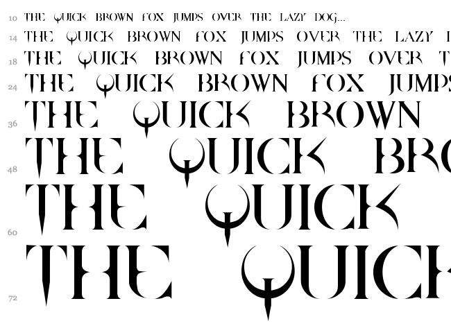 Quake + DpQuake font waterfall