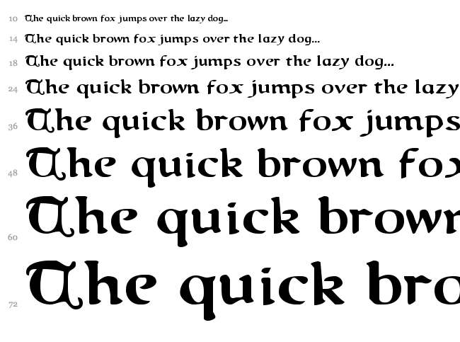 Queen & Country font waterfall