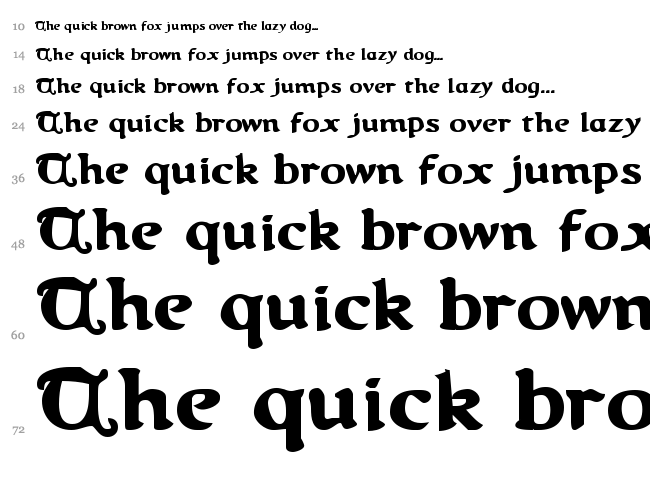 Queen & Country font waterfall