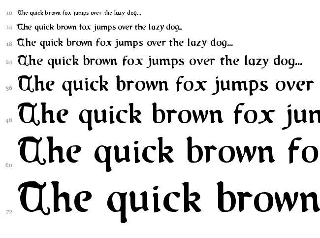 Queen & Country font waterfall