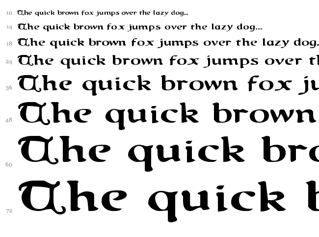 Queen & Country font waterfall