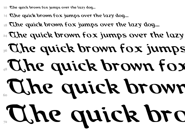 Queen & Country font waterfall