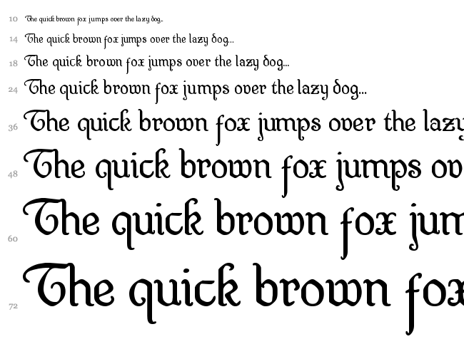 Quill Sword font waterfall