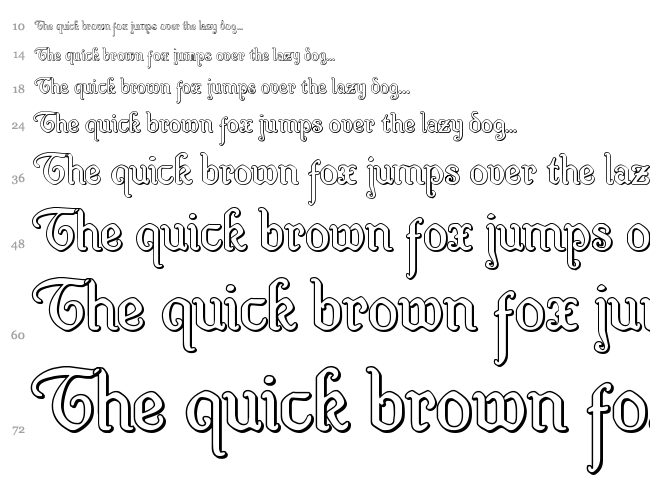 Quill Sword font waterfall