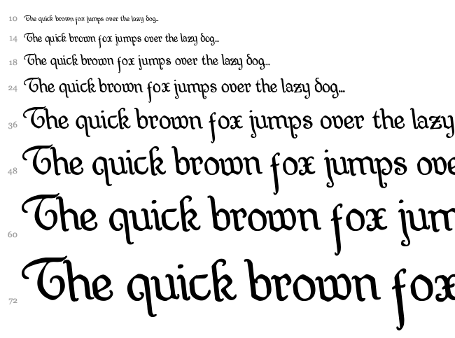 Quill Sword font waterfall
