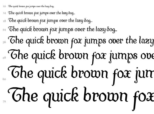 Quill Sword font waterfall
