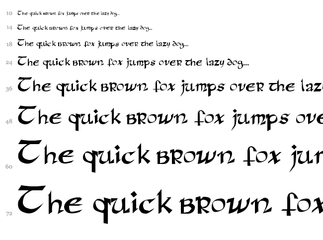 Rane Insular font waterfall