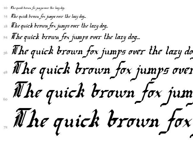 Redcoat font waterfall