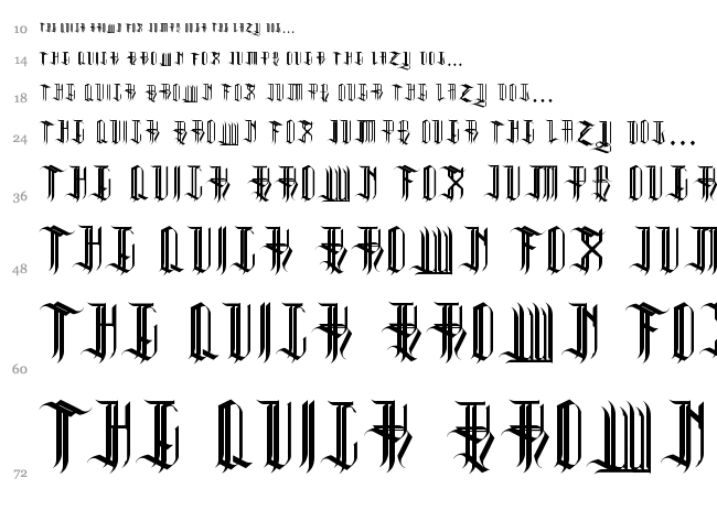 Reverent font waterfall