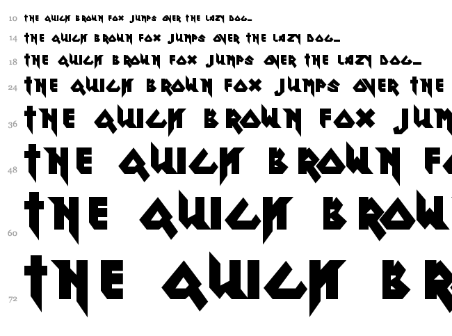 Ron Maiden font waterfall