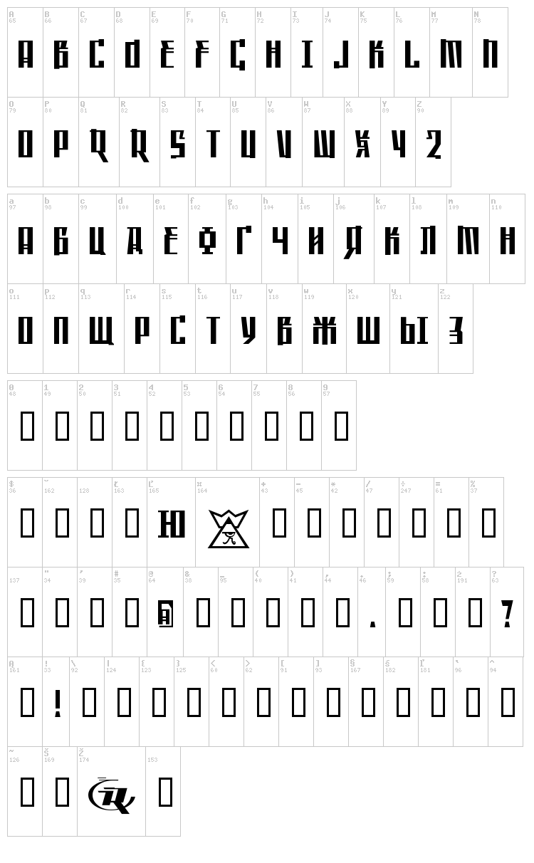 Saffron font map