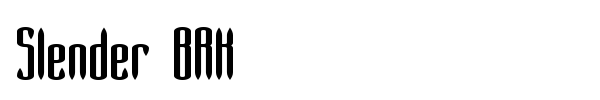 Slender BRK font preview