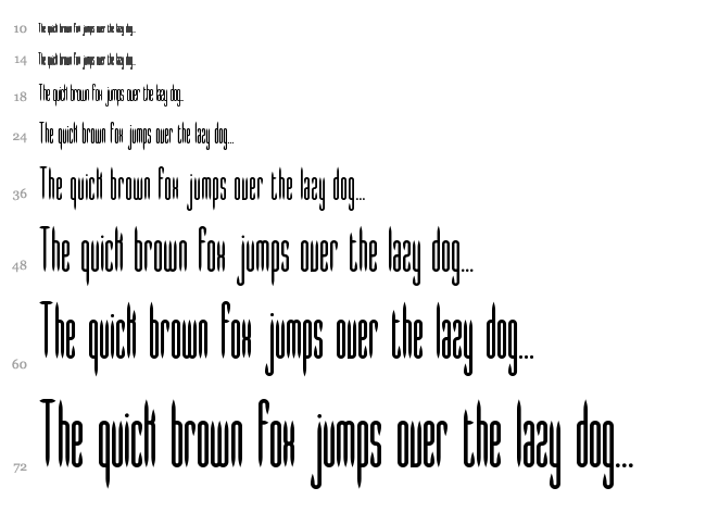 Slender BRK font waterfall
