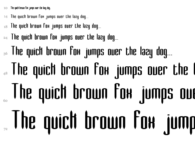 Slender BRK font waterfall