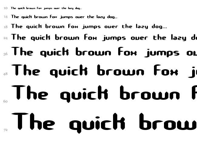 Slender BRK font waterfall