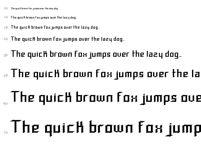Speed Thrash font waterfall