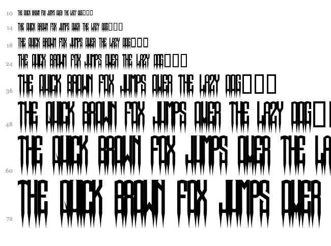 Spiked font waterfall