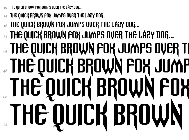 Spinebiting font waterfall