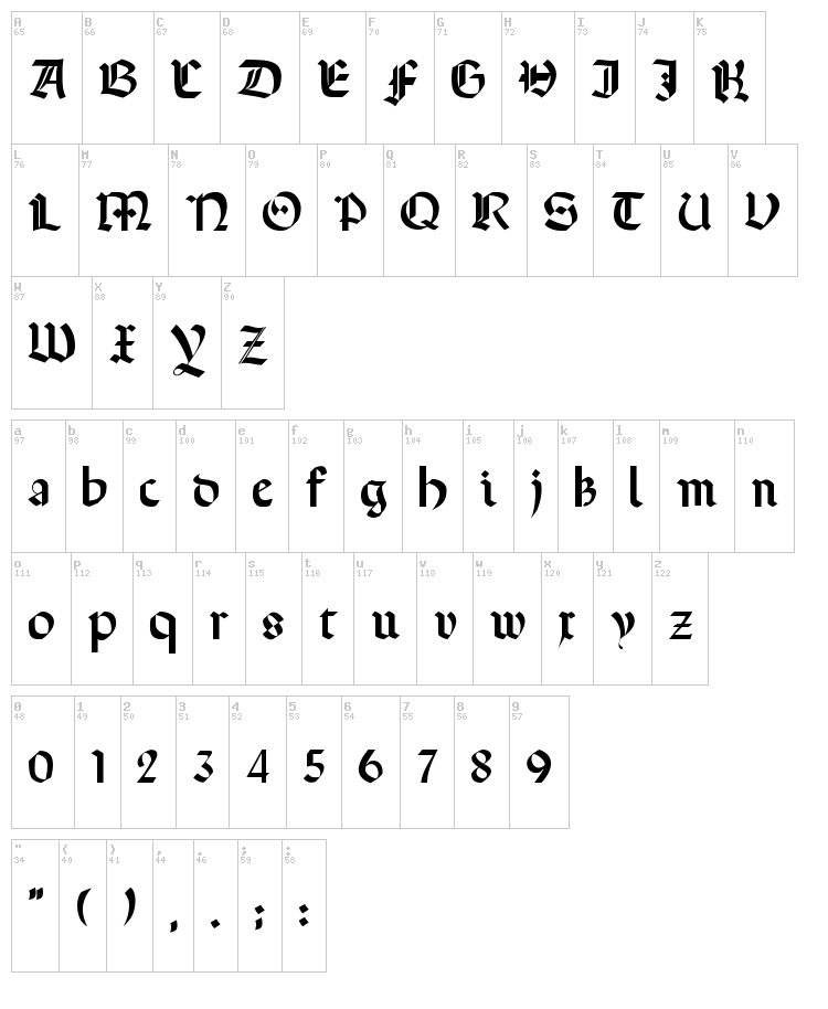 Terrotunda font map