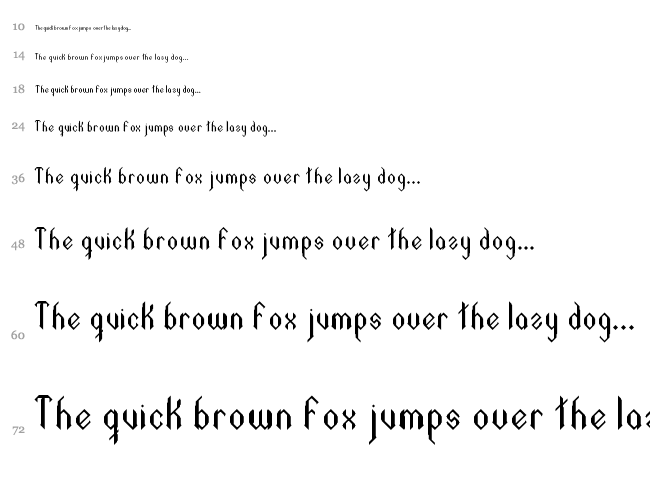 Text In Gothic font waterfall
