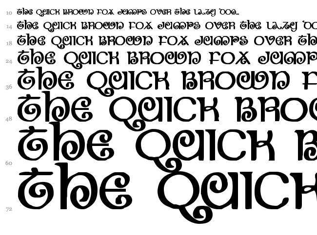 The Shire font waterfall