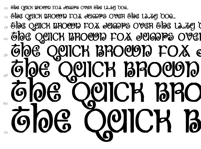 The Shire font waterfall