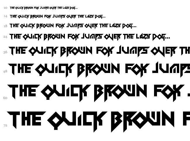 Tolerant font waterfall