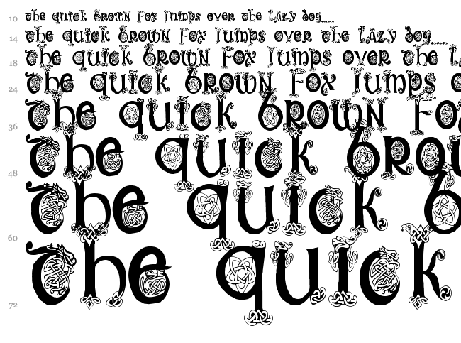 Trueheart font waterfall