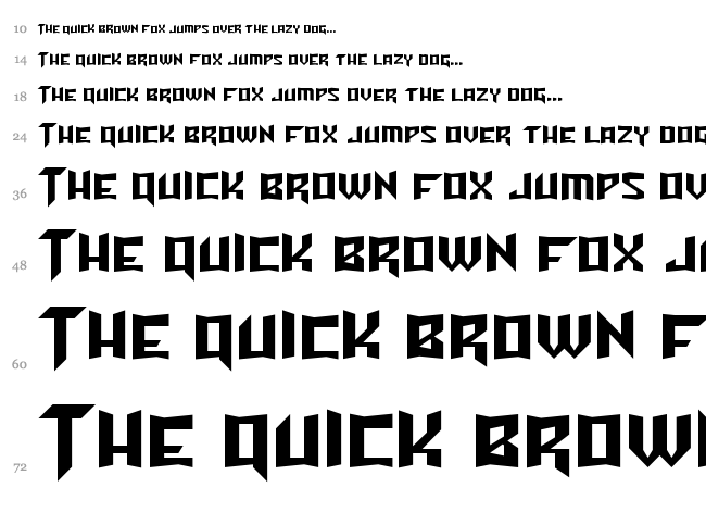 Turok font waterfall