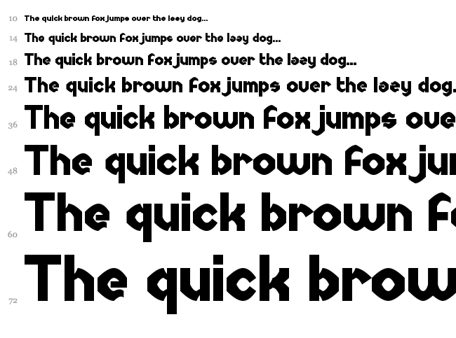 Uncopyrightable font waterfall