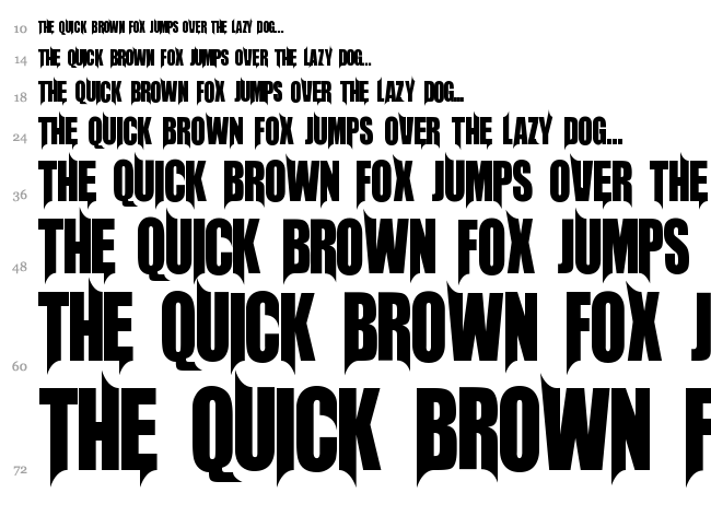 Unrealised font waterfall
