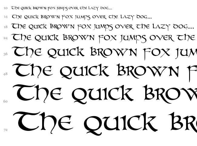 Unzialish font waterfall