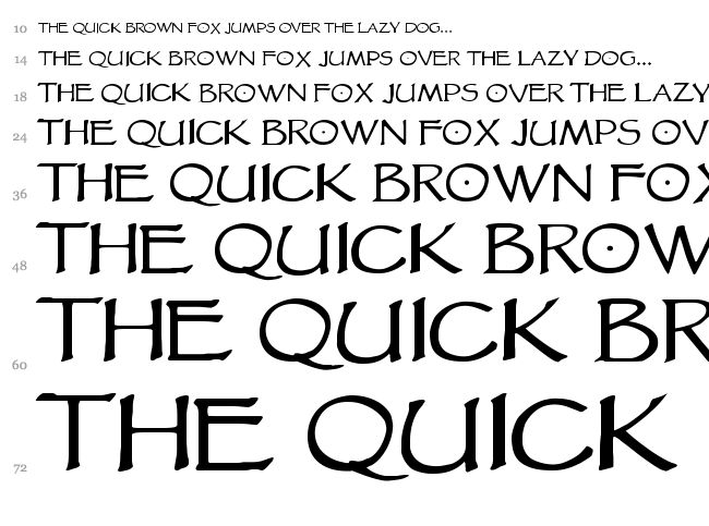 VTC Goblin Hand font waterfall