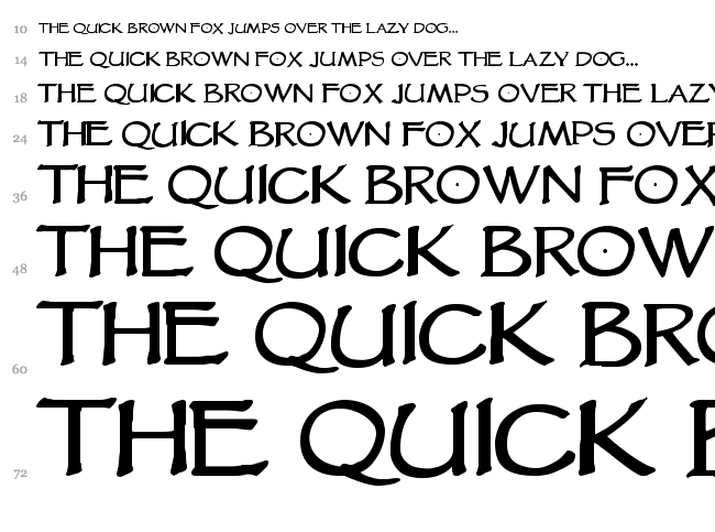 VTC Goblin Hand font waterfall