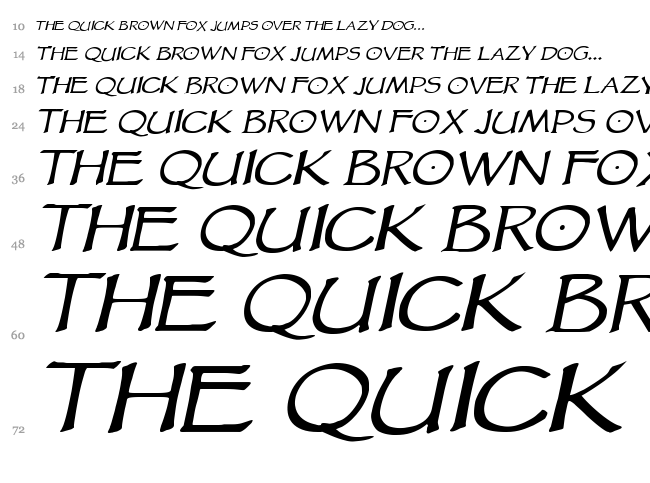 VTC Goblin Hand font waterfall