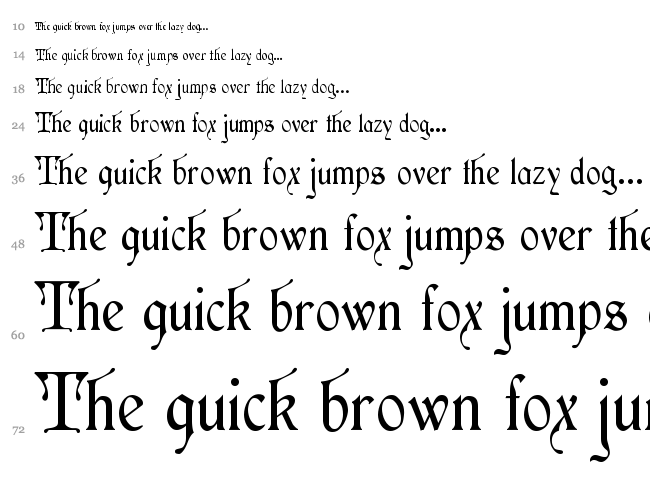 Wish MF font waterfall