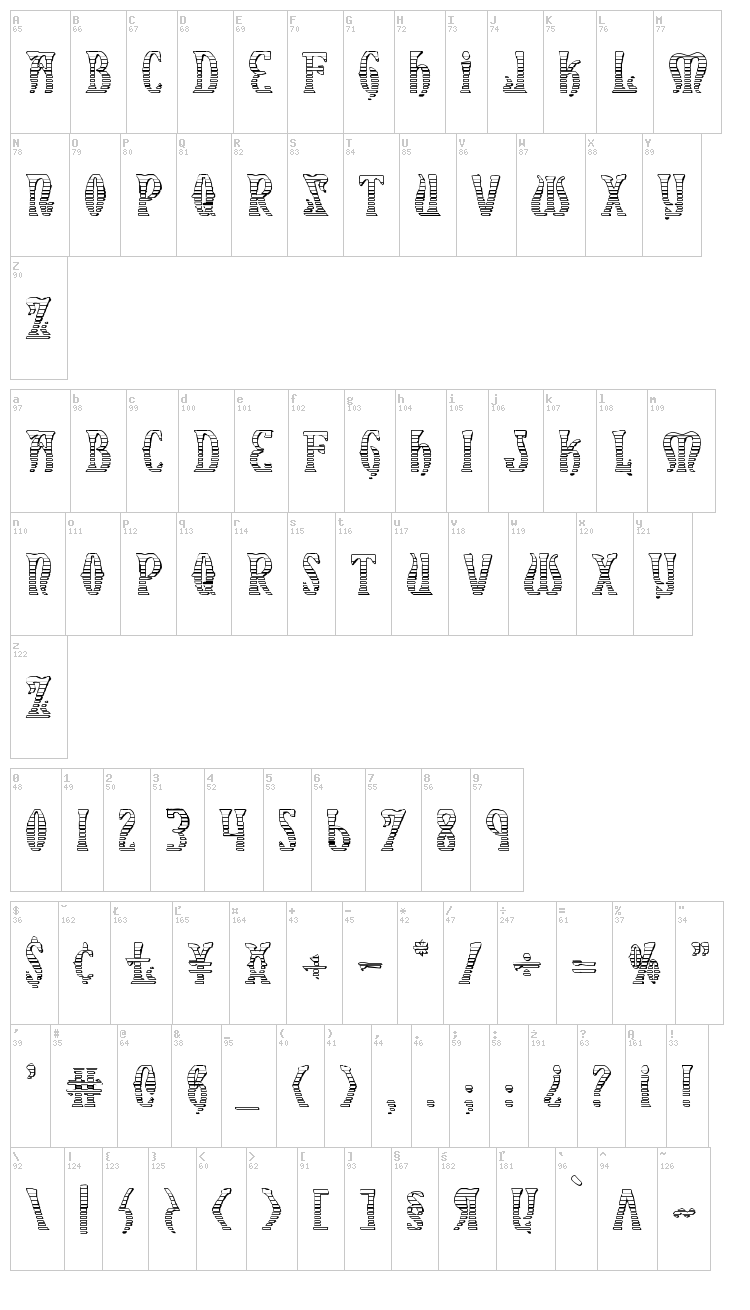Xiphos font map
