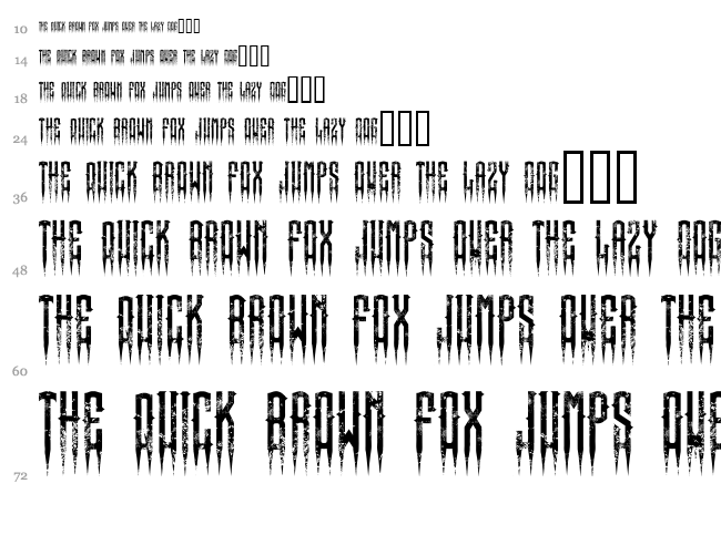 XSpiked font waterfall