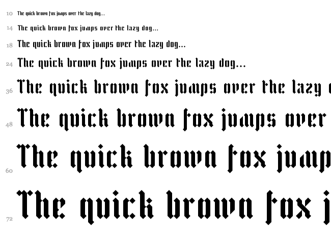 Zfraktur Eye/fs font waterfall