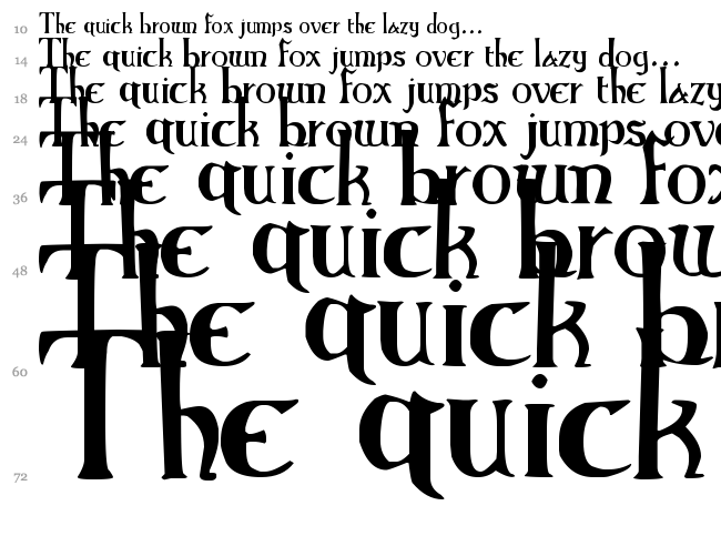 Elementary Gothic Bookhand font waterfall