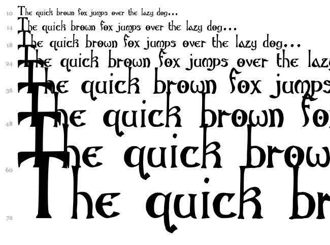 Gothic Birthday Cake font waterfall