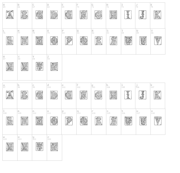 Bathroom Poetry font map