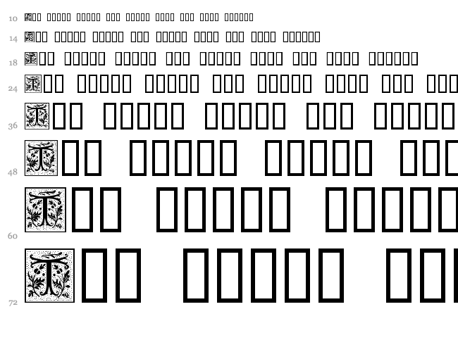 Camelot Caps font waterfall